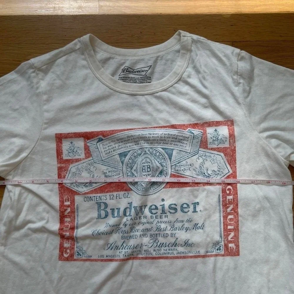 Budweiser White Graphic T-Shirt, Women's Large - Picture 5 of 6